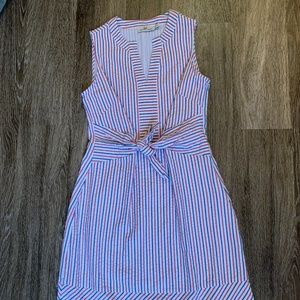 Vineyard Vines Seersucker Tie Front Dress